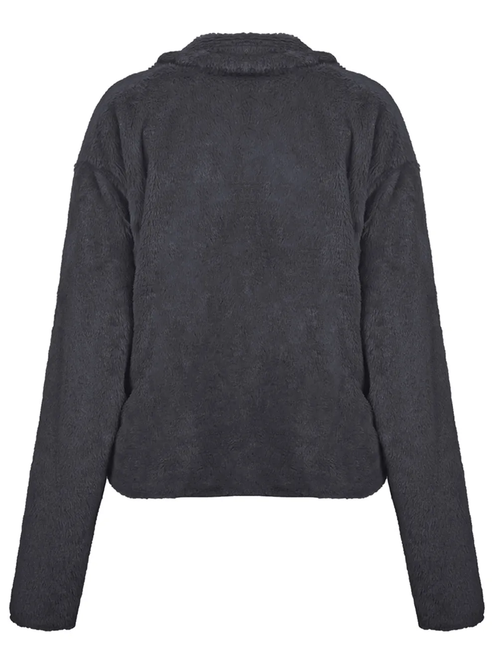 Plush Open Front Dropped Shoulder Jacket, image 4