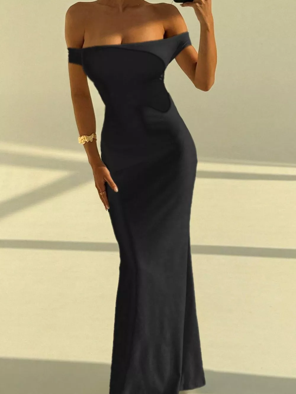 Backless Off-Shoulder Bodycon Mermaid Maxi Dress, image 9