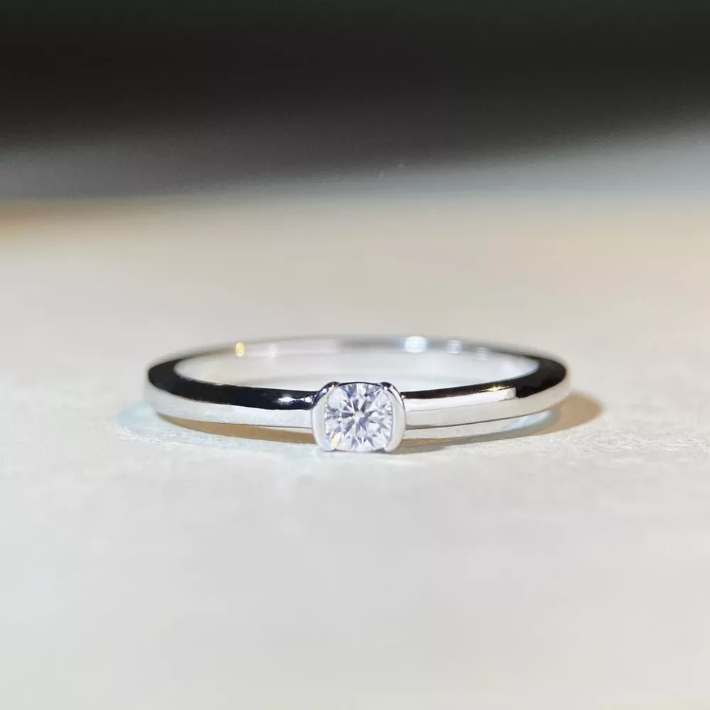 925 Sterling Silver Moissanite Ring