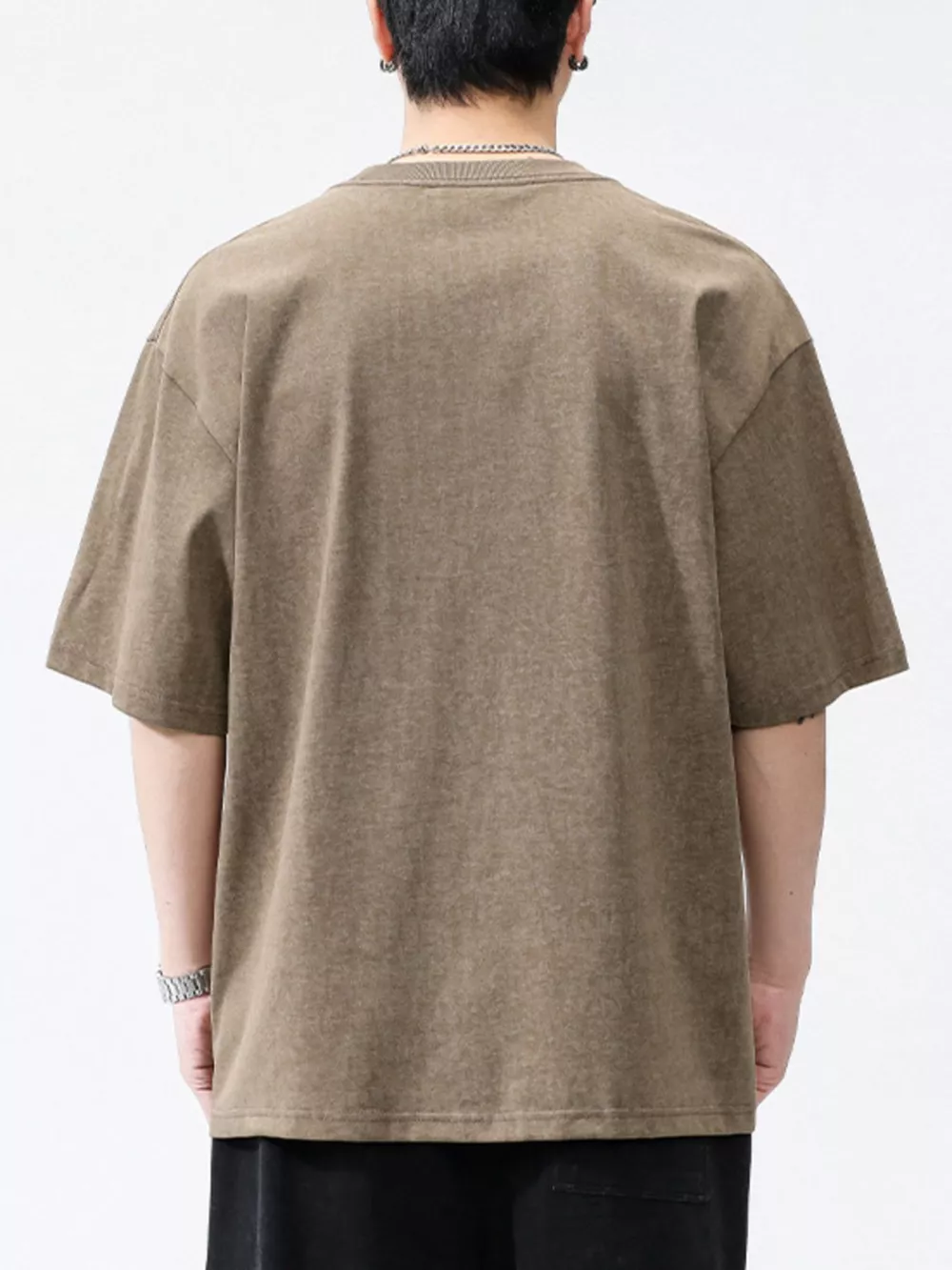 Men's Plus Size Round Neck Half Sleeve T-Shirt, image 4