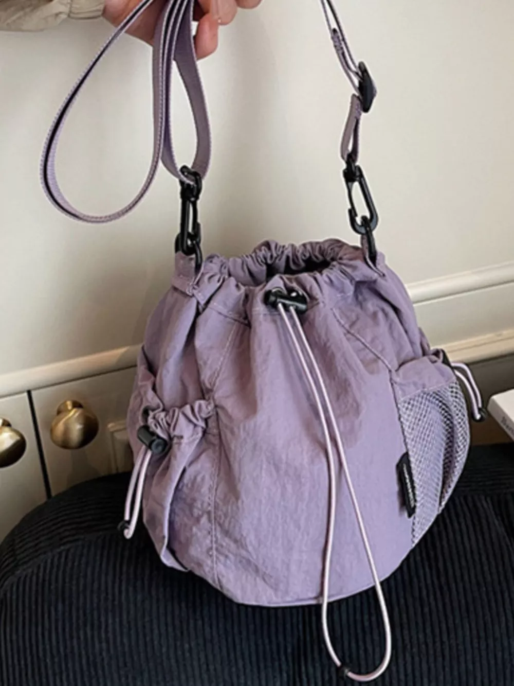 Drawstring Bucket Crossbody Bag, image 3