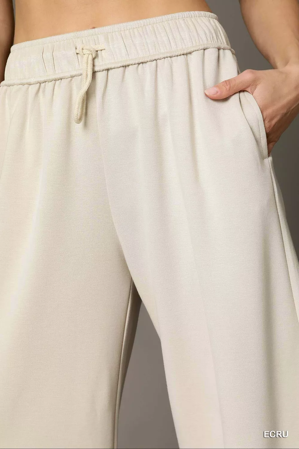 Elastic Drawstring Waistband Wide Leg Pants, image 4