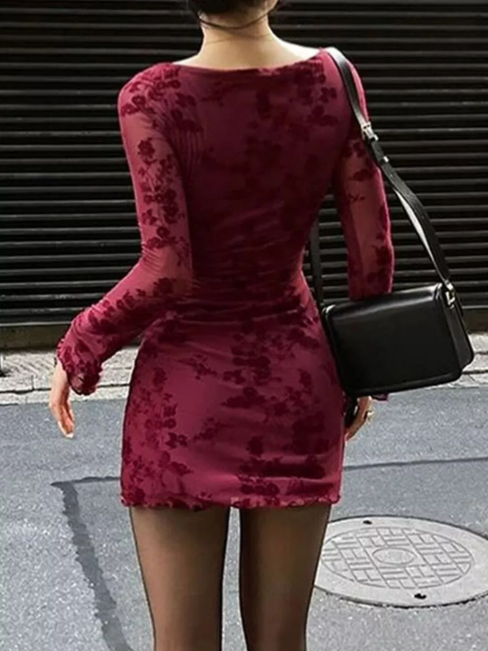 Long Sleeve Bodycon Mini Dress, image 6