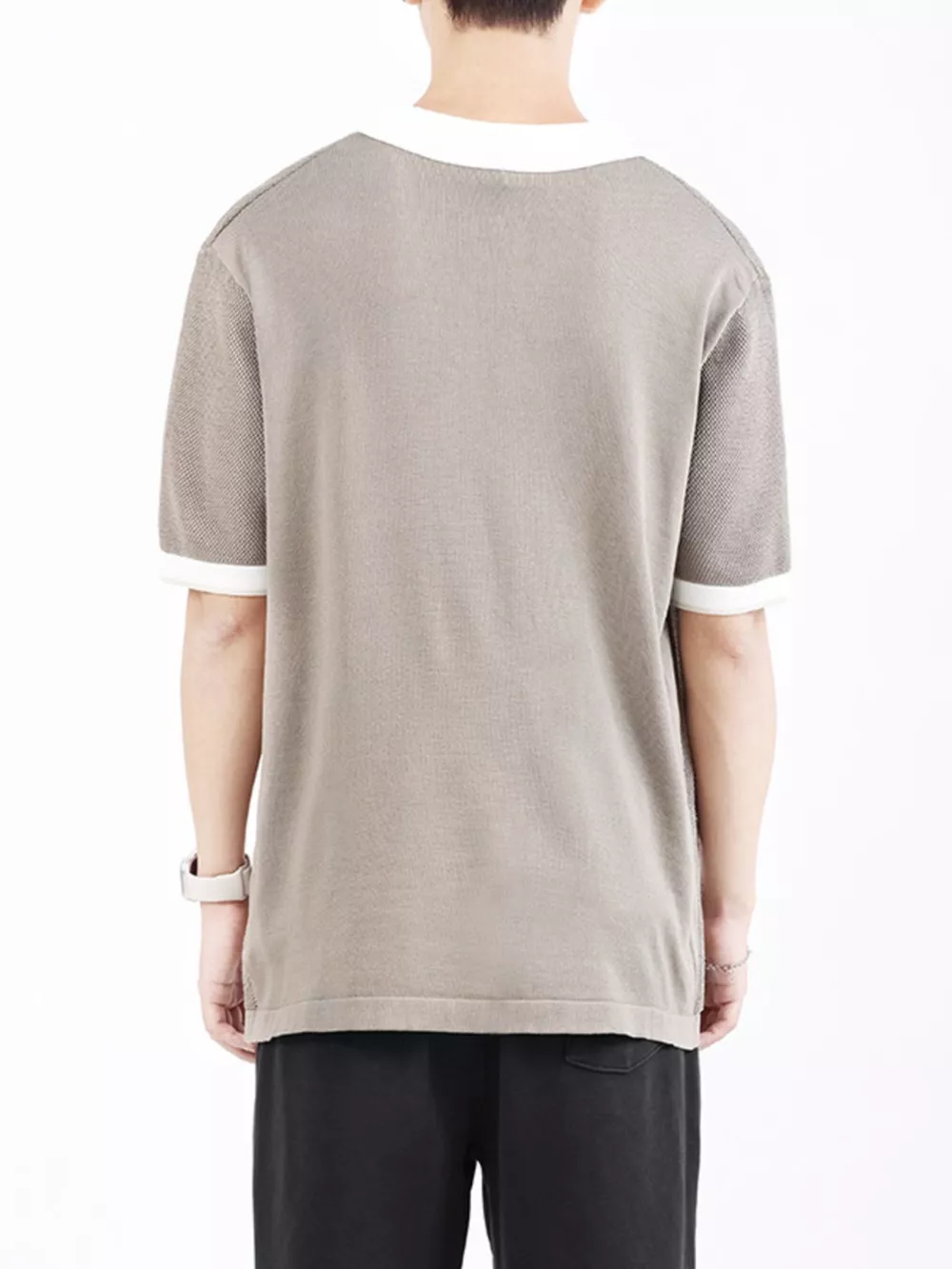 Men's Plus Size Textured Knit Polo with Zipper, image 3
