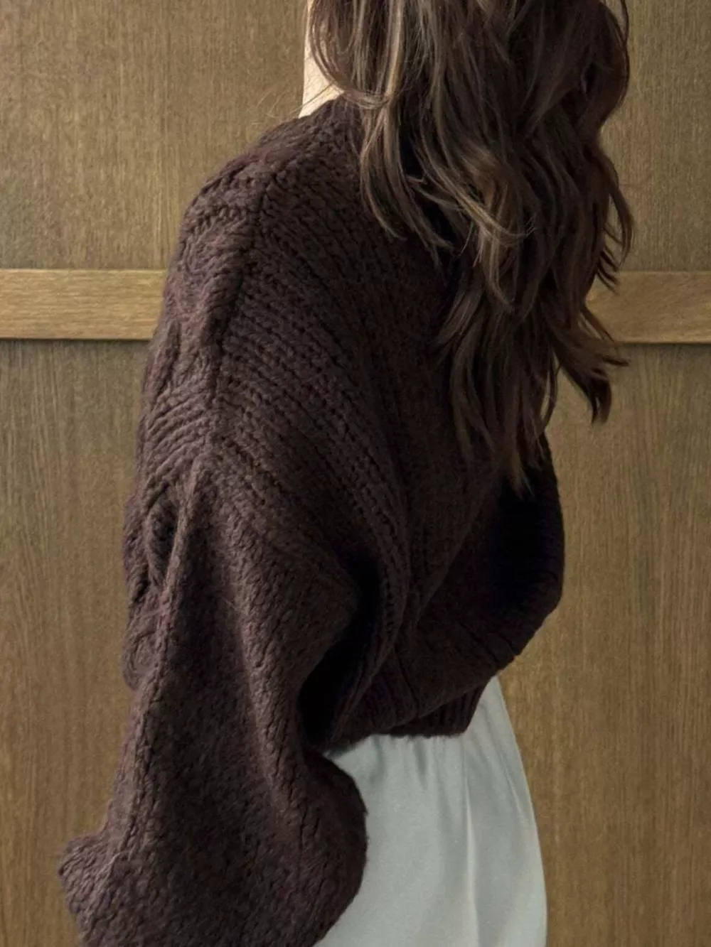 Cable Knit Button-Down Cardigan, image 11