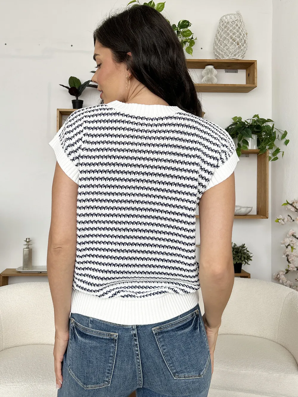 Striped Round Neck Sweater Vest, image 14