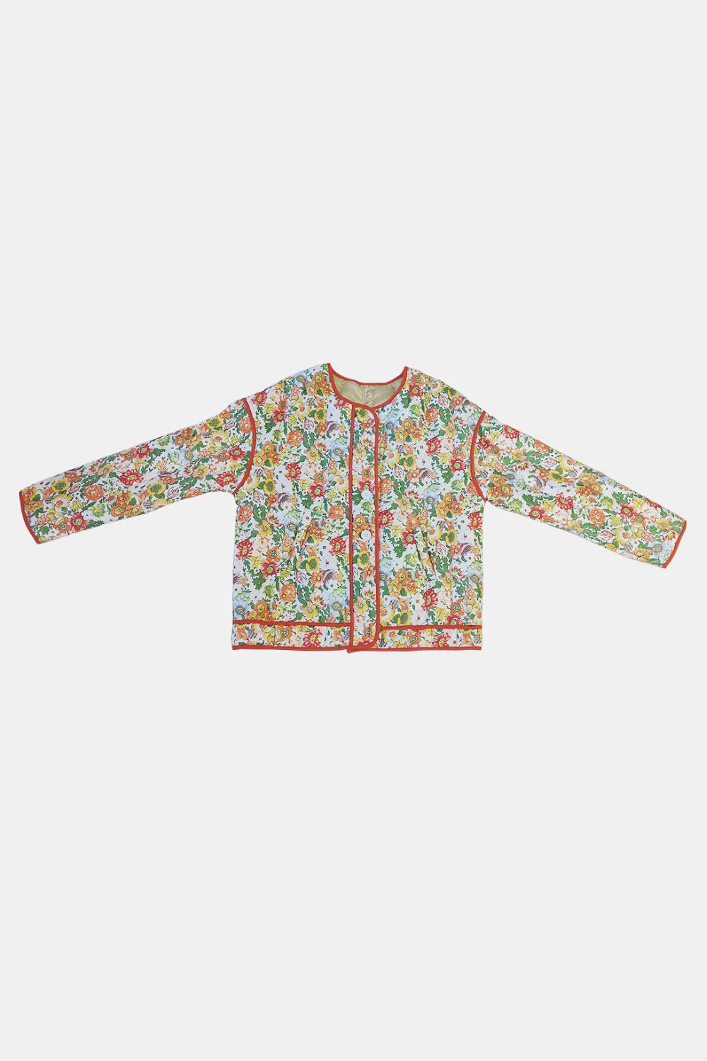 Floral Button Up Long Sleeve Winter Coat, image 4