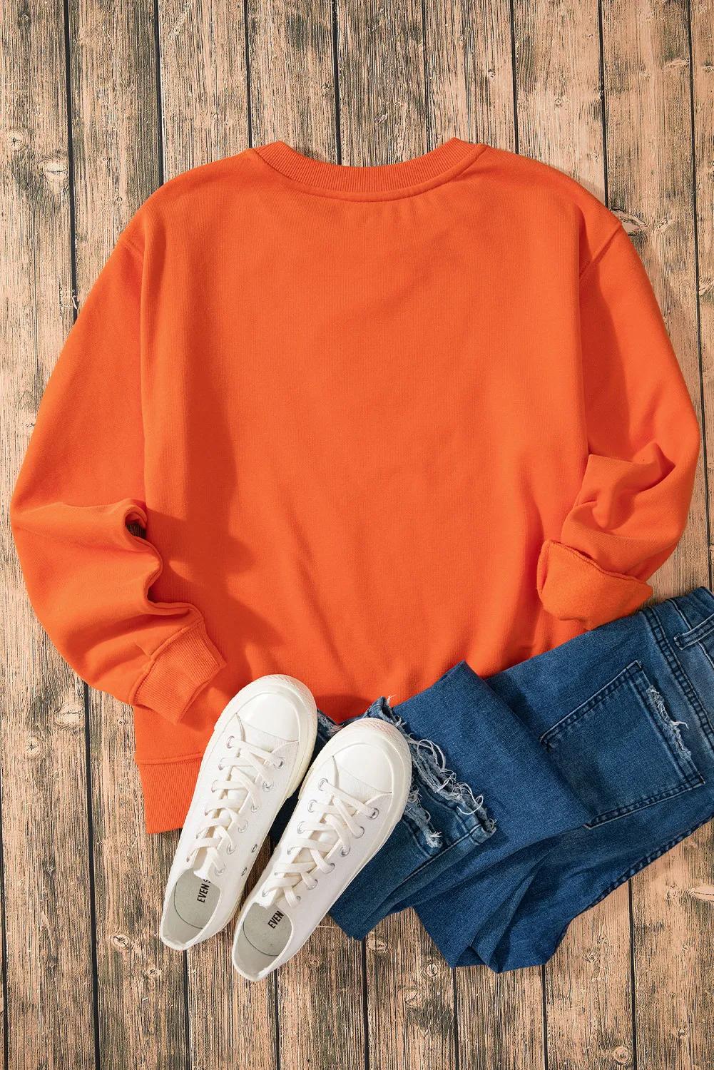 Letter Round Neck Long Sleeve Sweatshirt, image 4