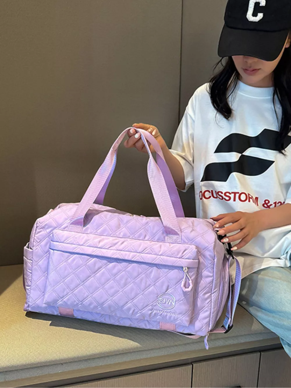 Quilted Oxford Cloth Travel Bag, image 8