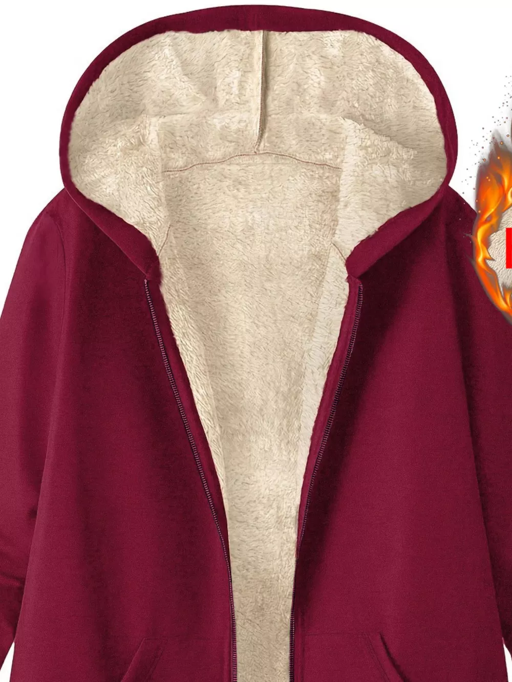 Fleece-Lined Zip Up Hooded Outerwear, image 8