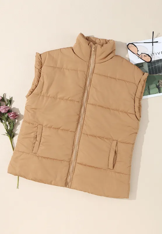 Zip Up Vest Coat with Pockets, image 4