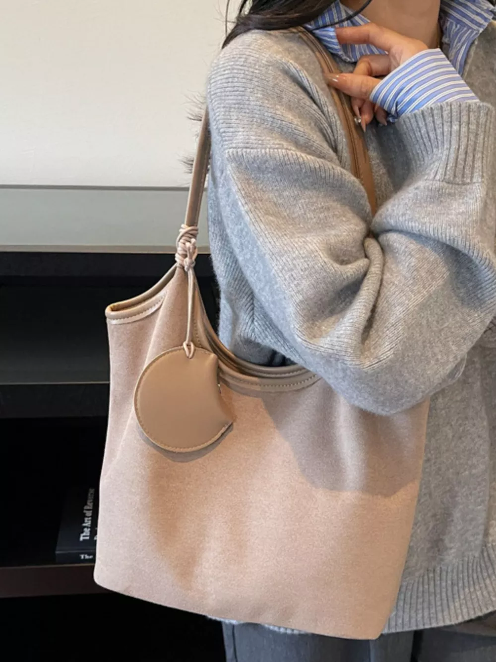 Suede Texture Shoulder Bag, image 4