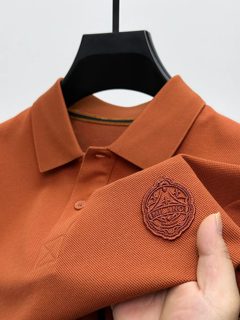 Men's Plus Size Button Detail Short Sleeve Polo, image 2