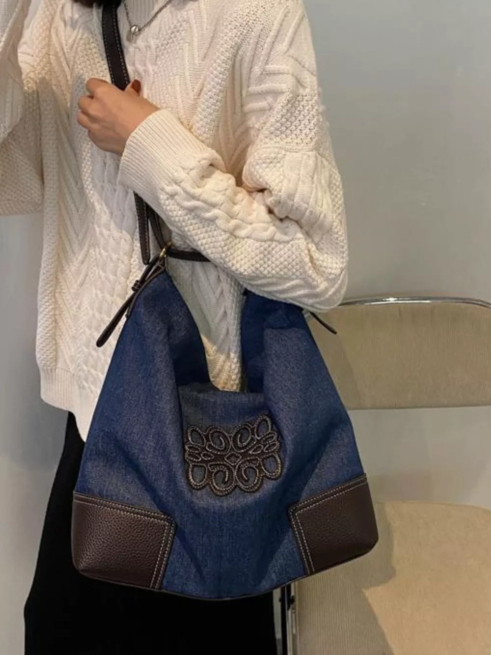 Embroidered Canvas Tote Bag, image 18