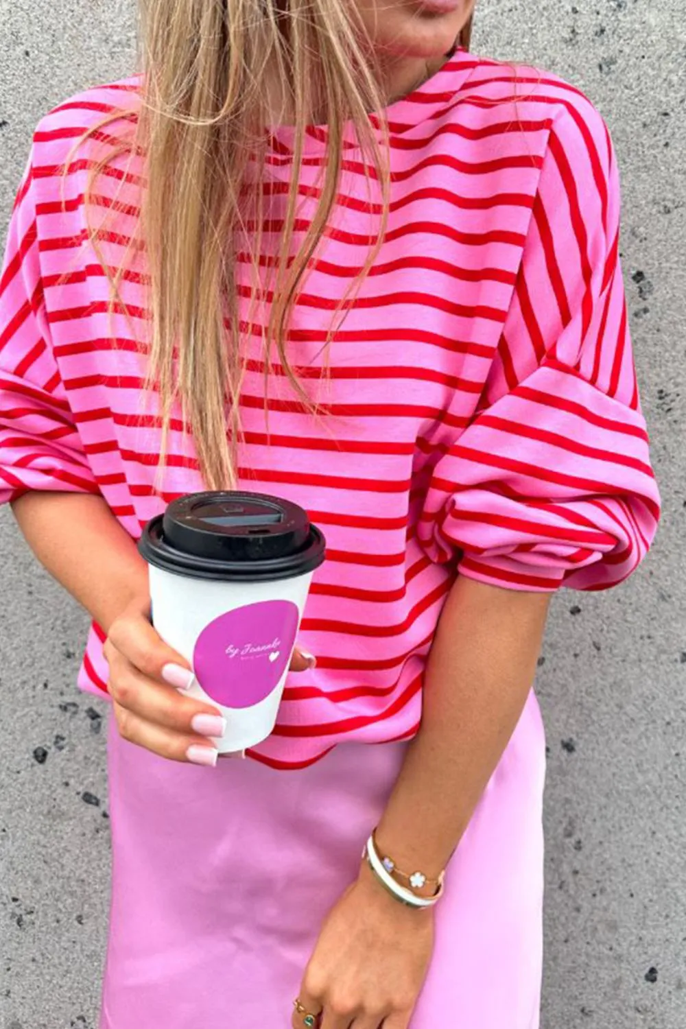 Striped Round Neck Long Sleeve Sweatshirt, image 5