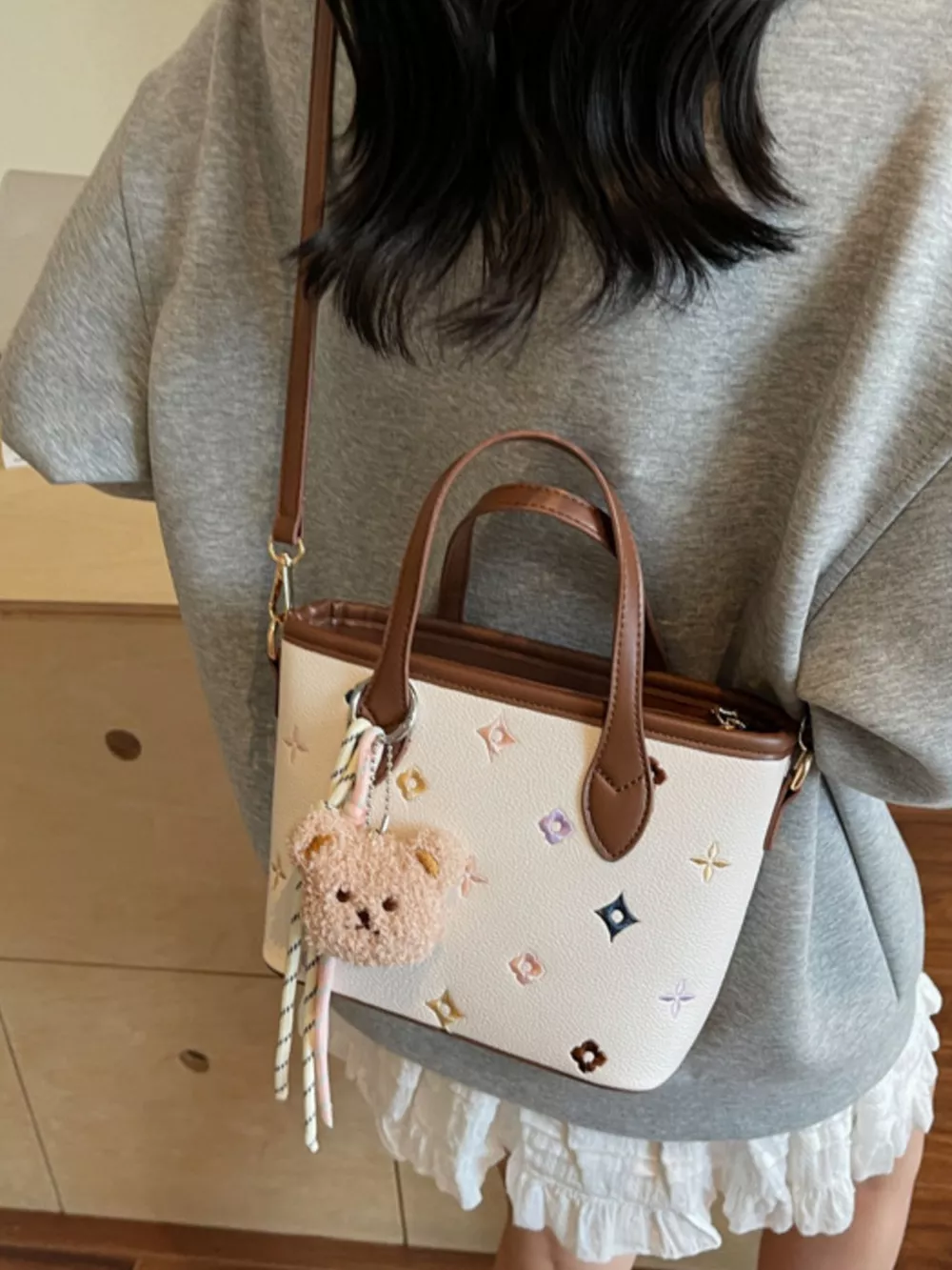 Embroidered Pattern Crossbody Bag, image 9