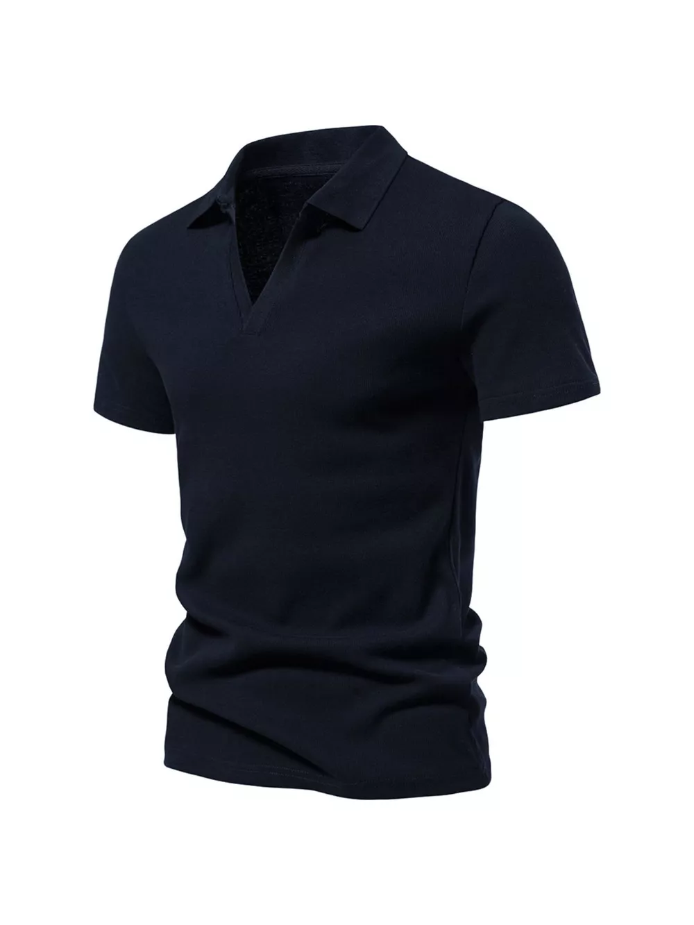 Men's Plus Size Casual Notched Short Sleeve Polo, image 18