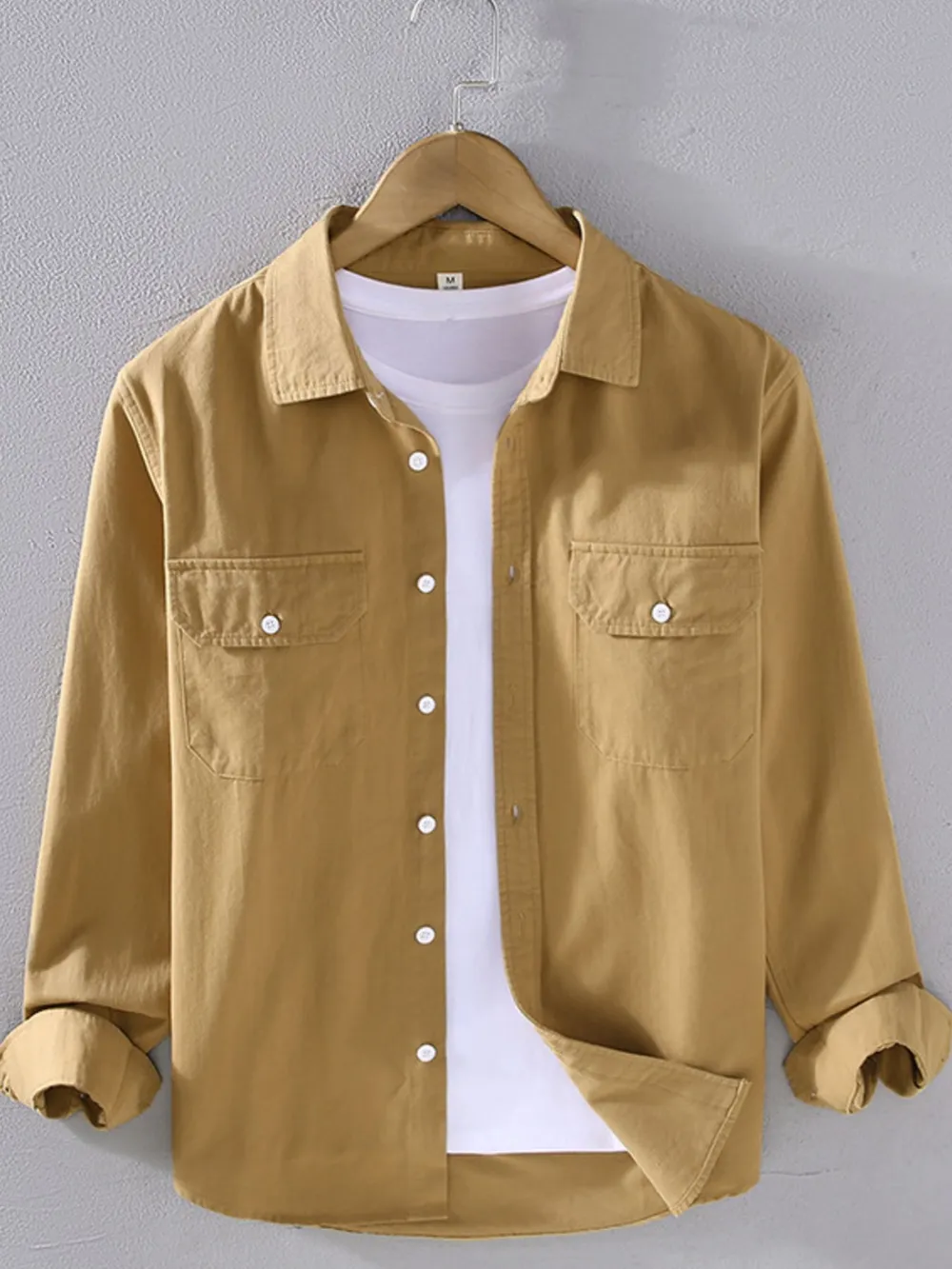 Men's Plus Size Button Up Long Sleeve Shirt, image 5