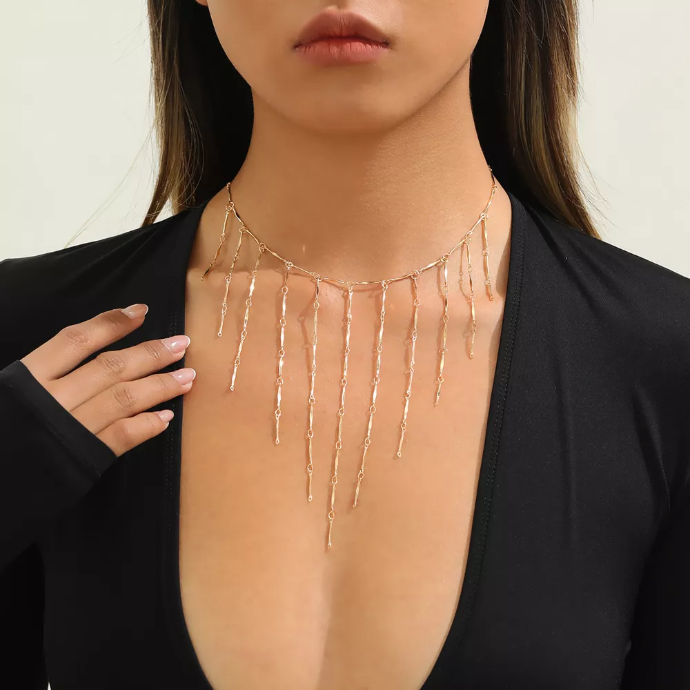 18K Gold-Plated Tassel Waterfall Necklace