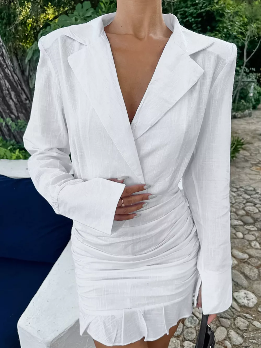 Blazer Style Ruched Mini Dress, image 2