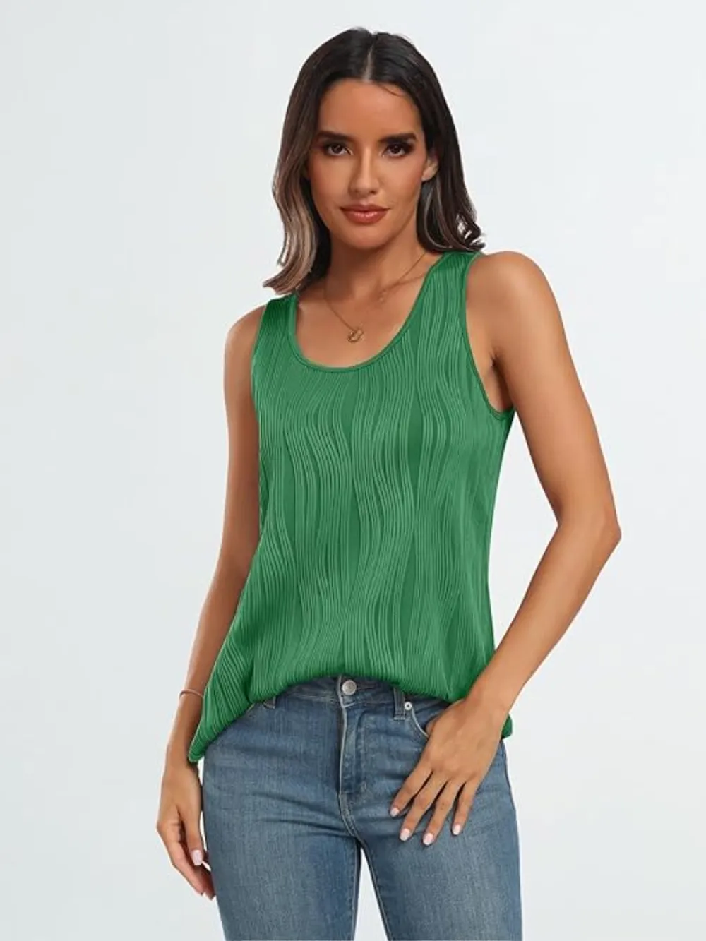 Round Neck Wide Strap Tank, image 6