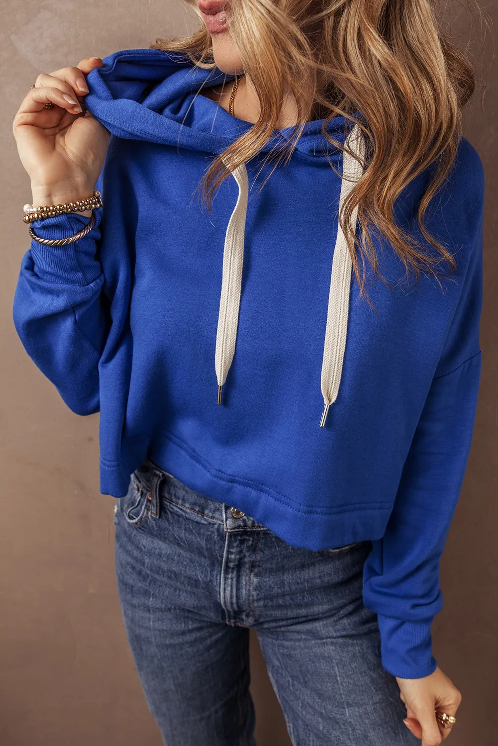 Drawstring Long Sleeve Hoodie, image 2