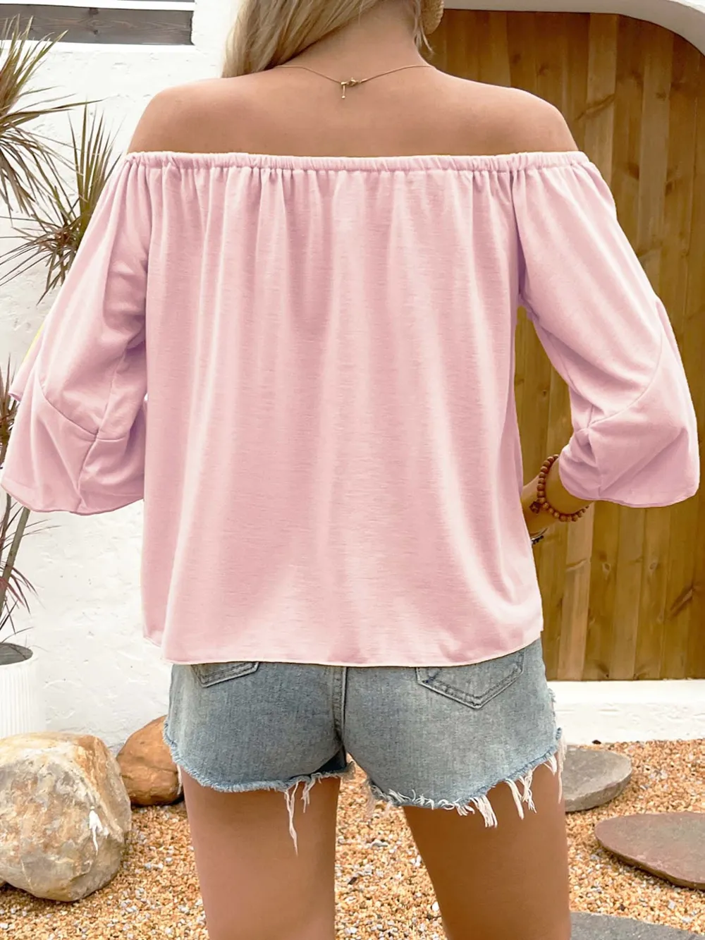 Tied Solid Off-Shoulder Blouse, image 9