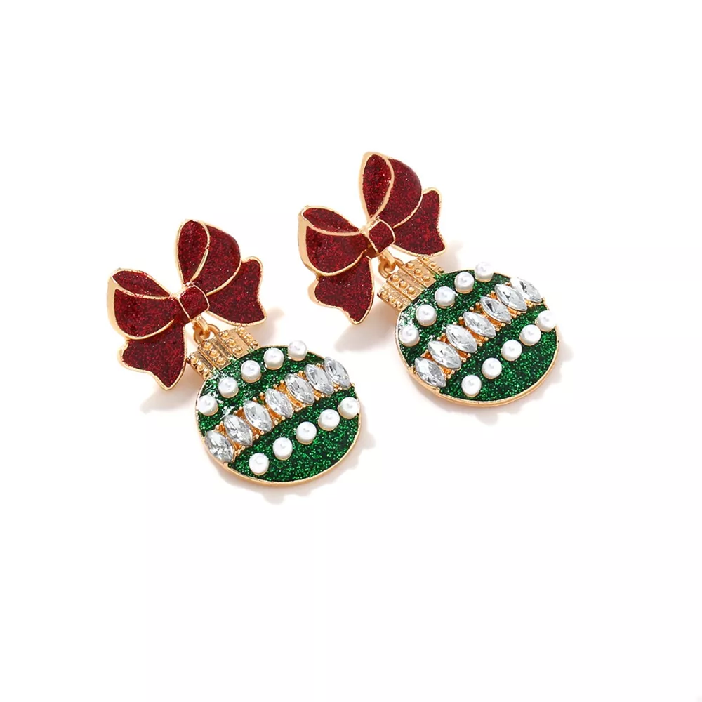 Bowknot Christmas Drop Earrings, image 6