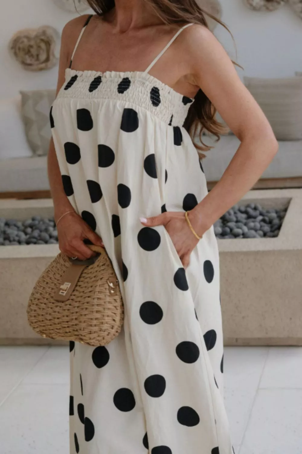 Polka Dot Spaghetti Straps Maxi Dress, image 5