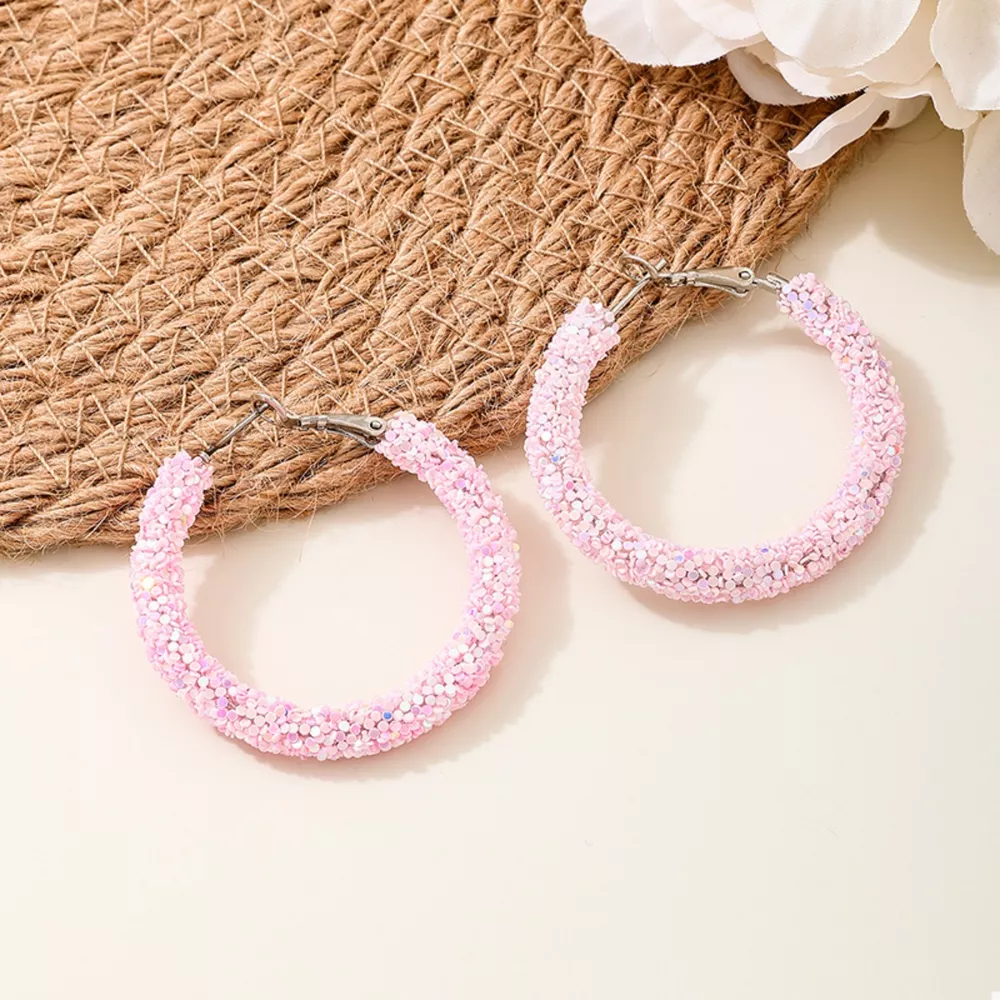Sparkling Alloy Hoop Earrings, image 3