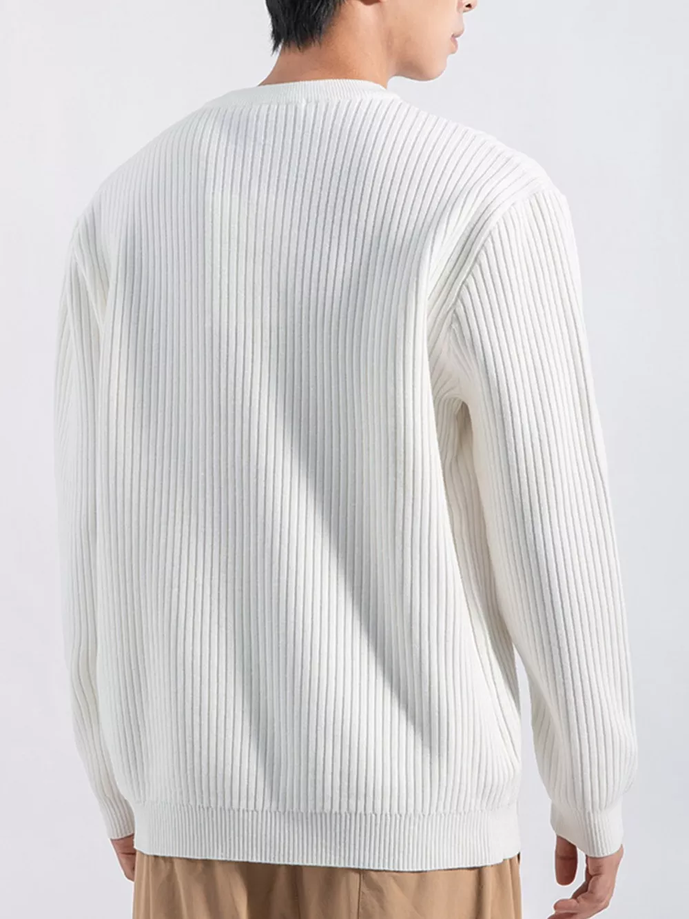 Men's Plus Size Ribbed Button Detail Knit Top, image 15