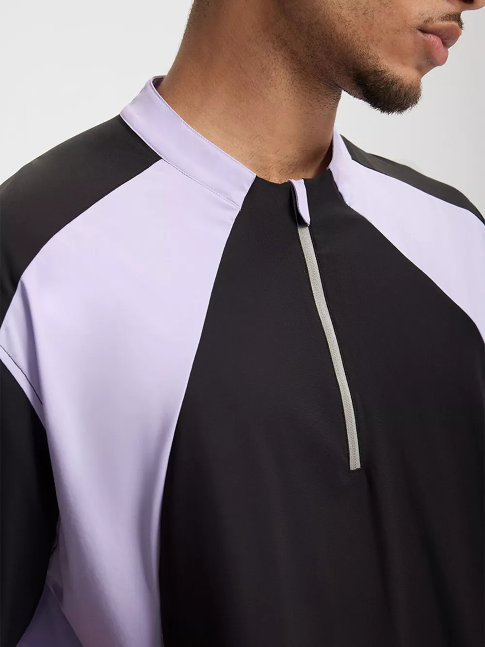 Men's Color Block Quick-Dry Half Zip T-Shirt, image 3