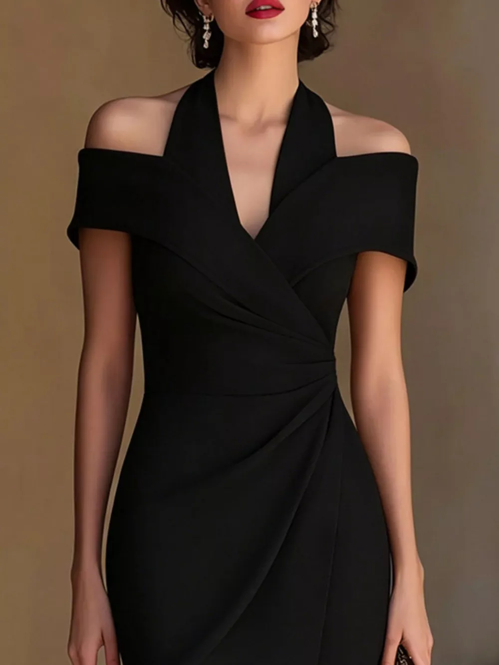 Cold Shoulder Halter Neck Midi Dress, image 15