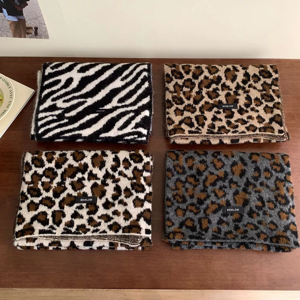 Animal Print Plush Winter Scarf, image 2