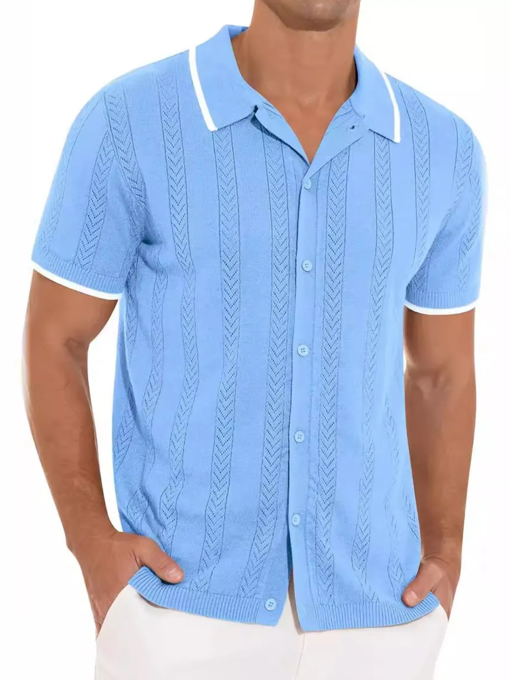 Men's Full Size Button Down Short Sleeve Shirt Plus Size, image 3