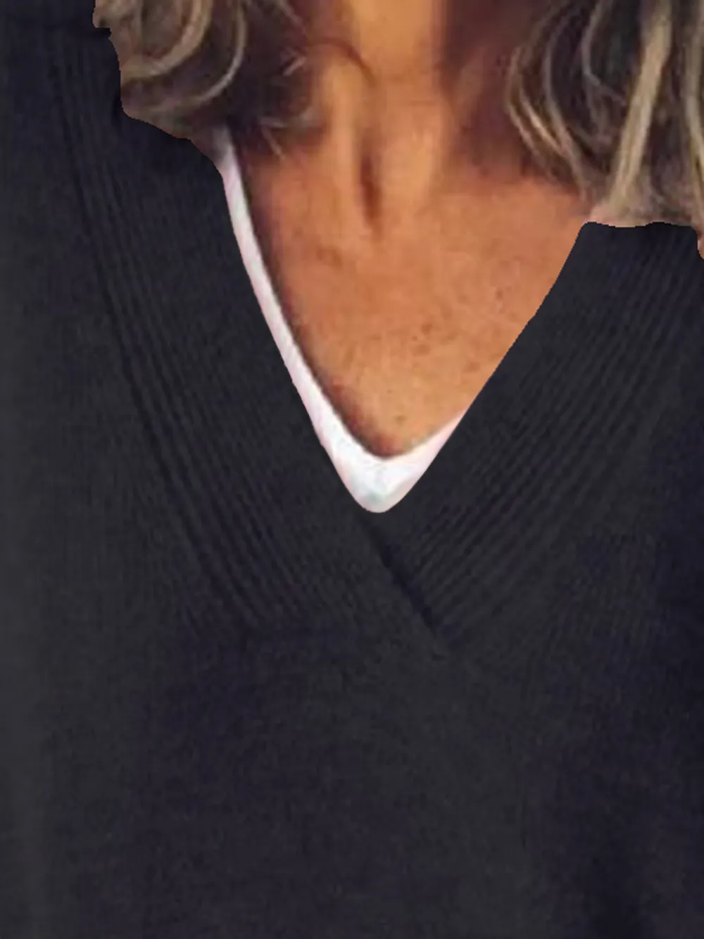V-Neck Dropped Shoulder Sweater, image 5