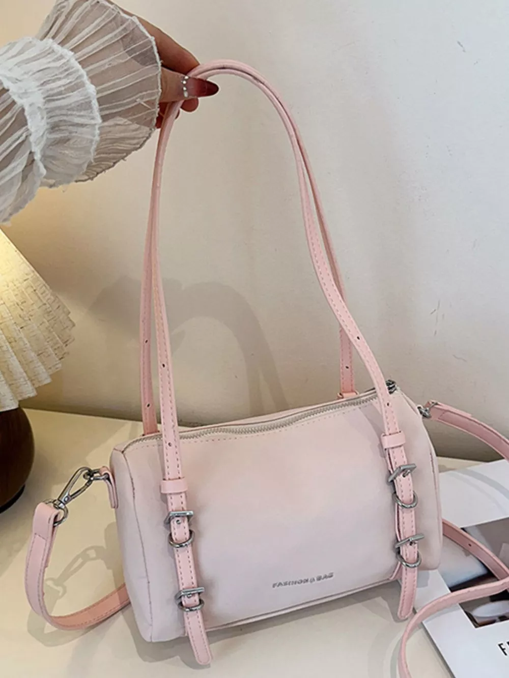 Buckle Detail Shoulder Bag, image 4