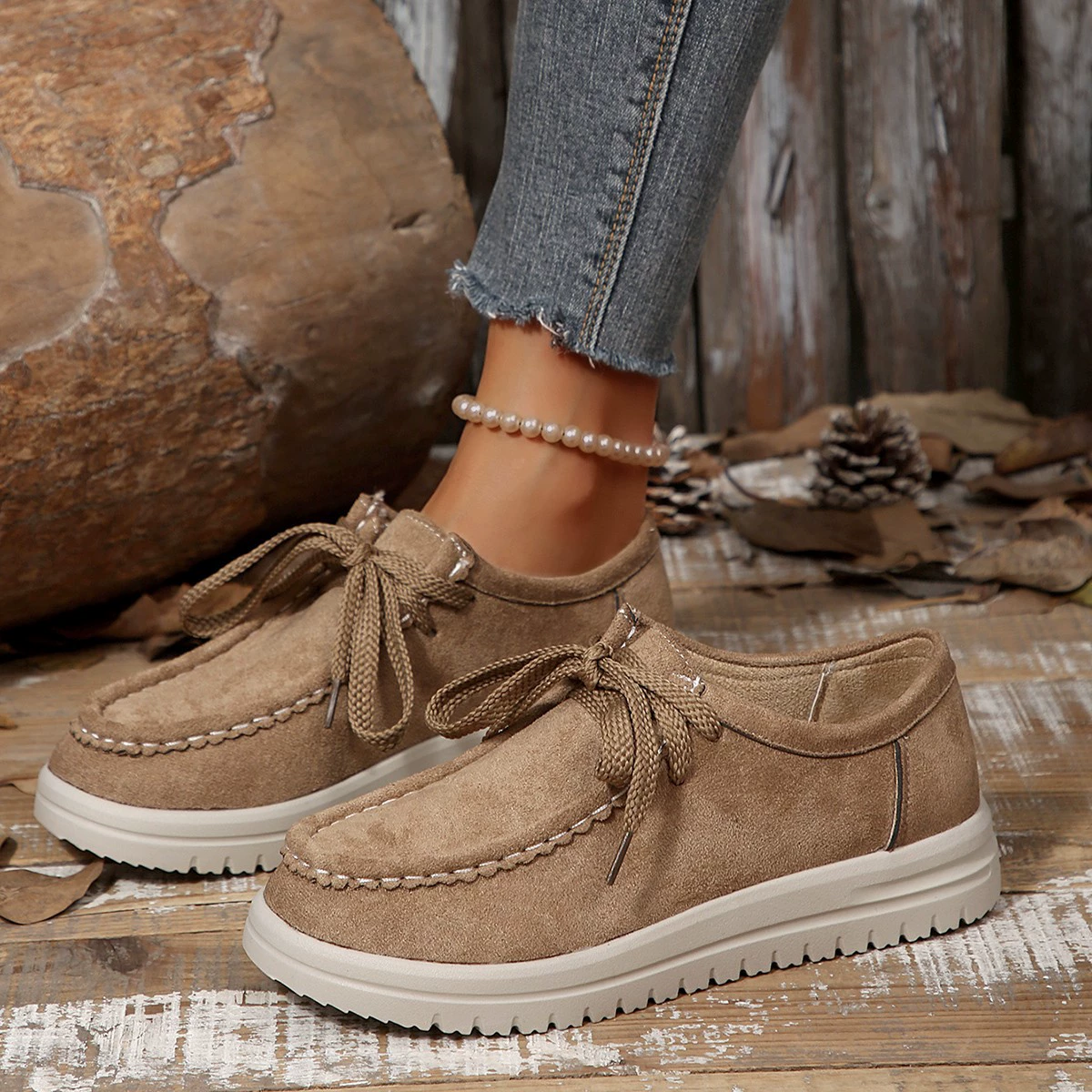 Lace-Up Round Toe Loafers, image 9