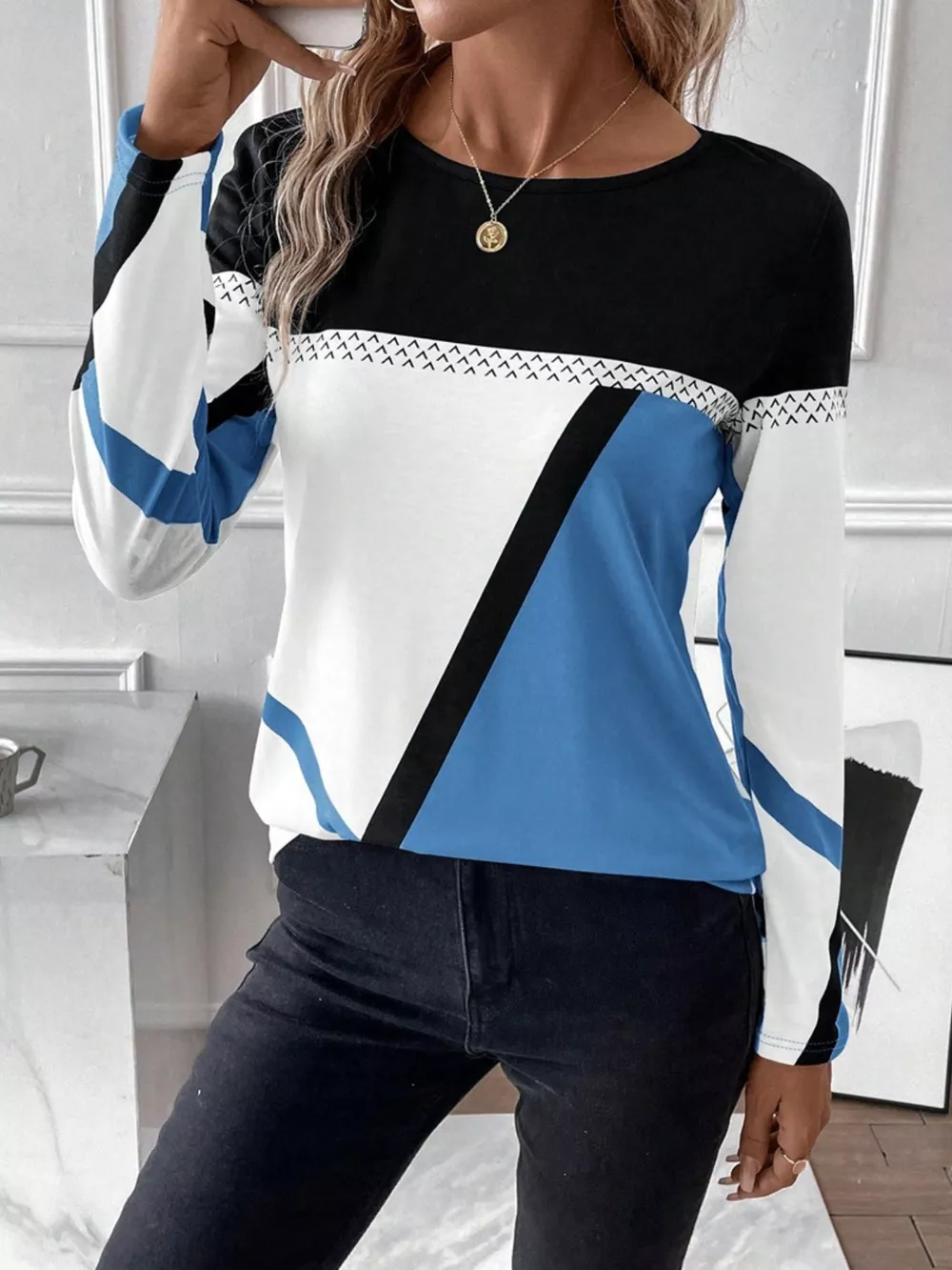Color Block Long Sleeve T-Shirt, image 10