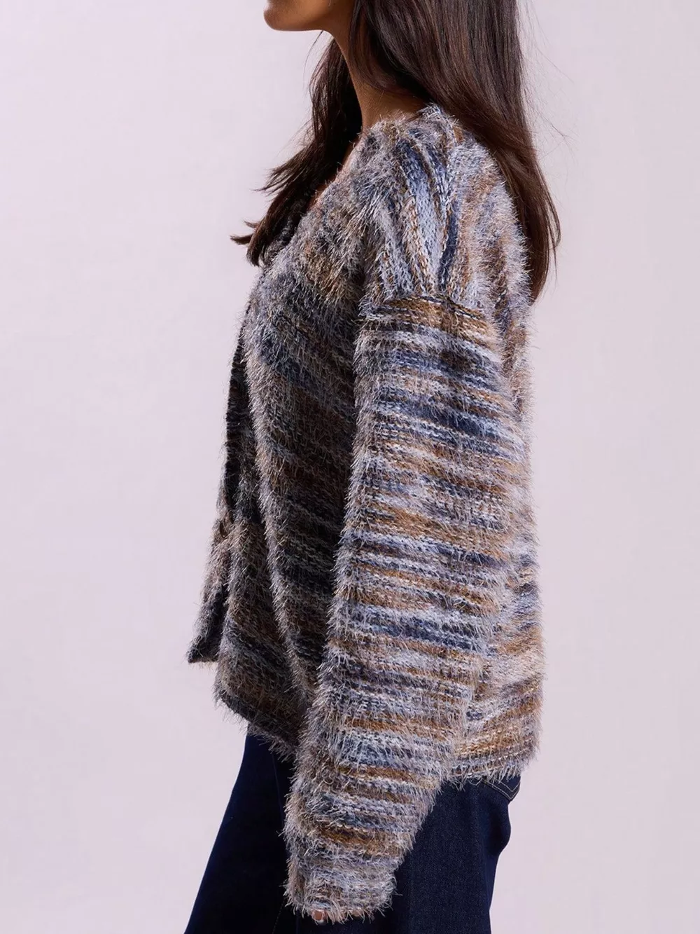 Chunky Knit V-Neck Button-Up Cardigan, image 7