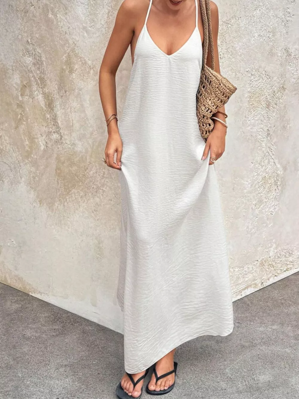 V-Neck Maxi Cami Dress, image 3