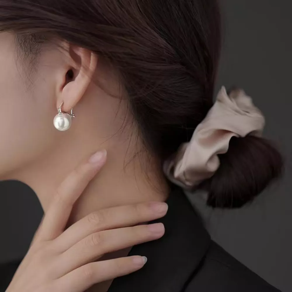 18K Gold-Plated Pearl Earrings, image 6