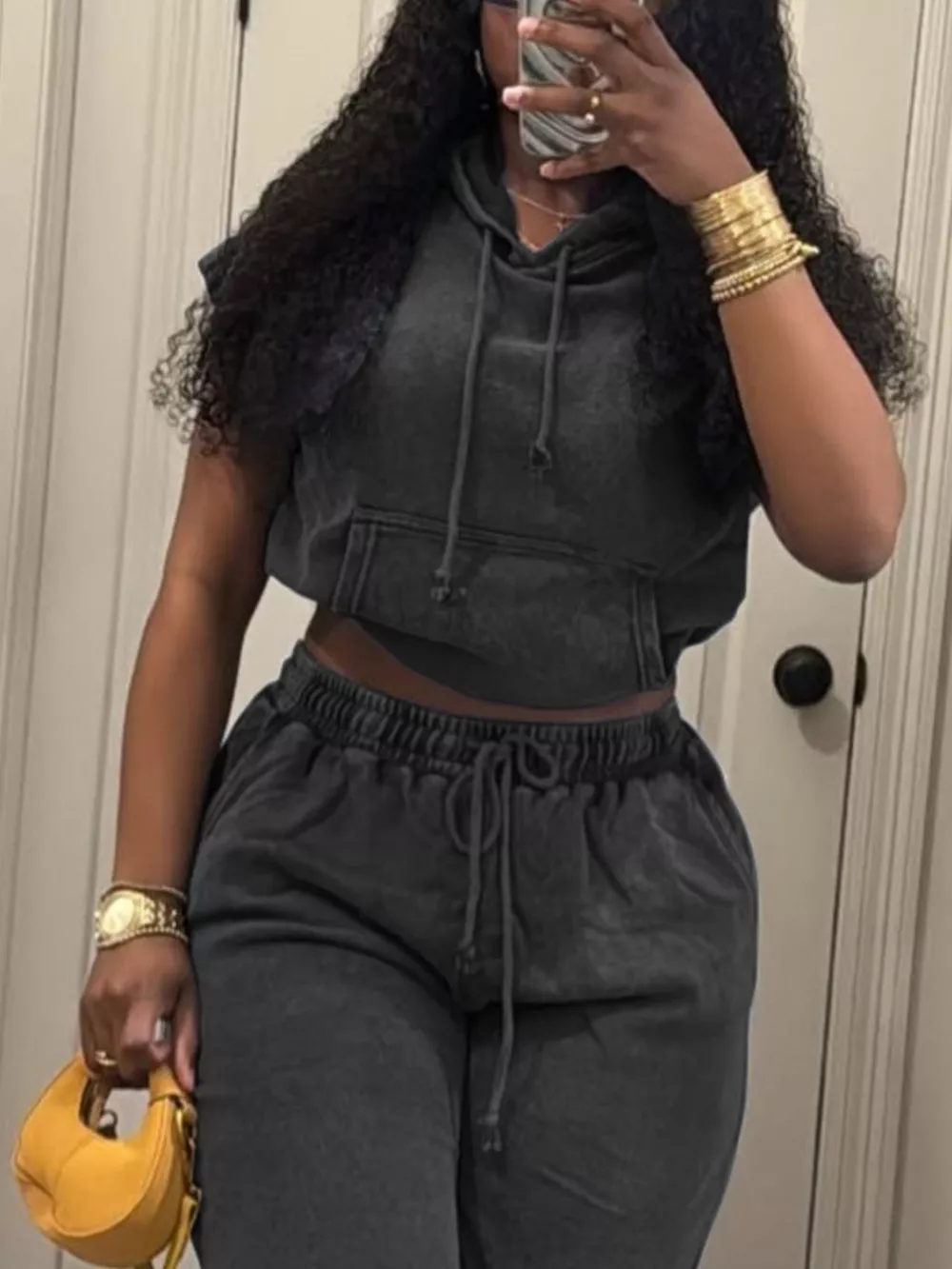 Hooded Crop Top and Shorts Set, image 8