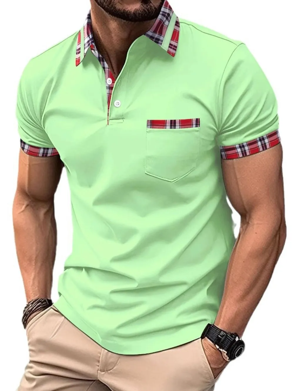 Men's Full Size Collared Neck Short Sleeve Polo Plus Size, image 7