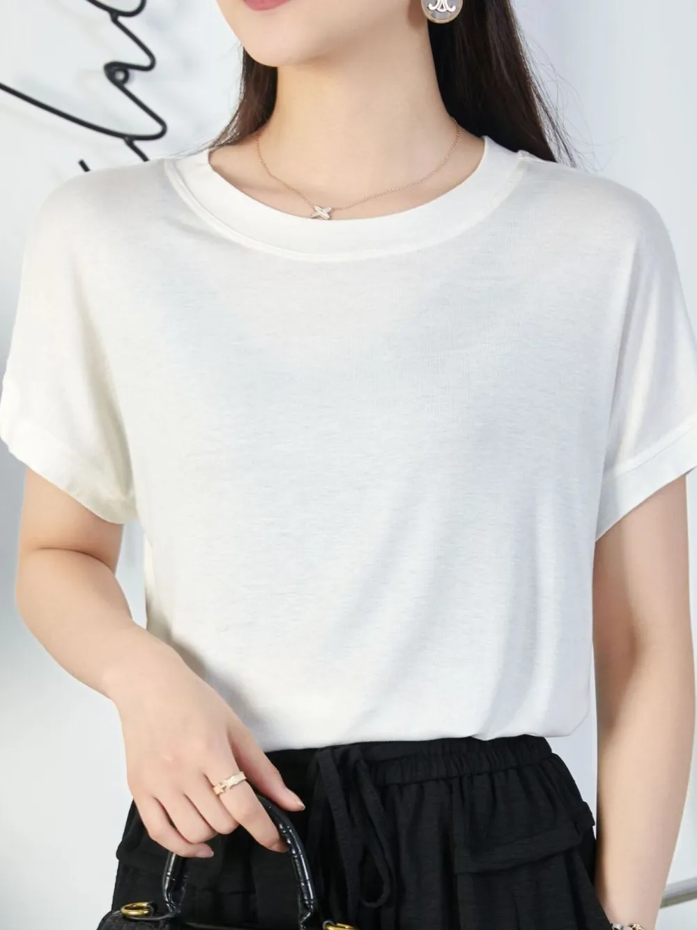 Plus Size Round Neck Short Sleeve T-Shirt, image 6