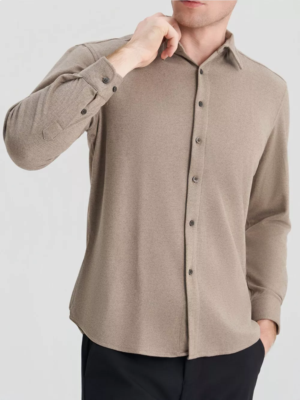 Men's Plus Size Casual Long Sleeve Button-Down Shirt, image 3