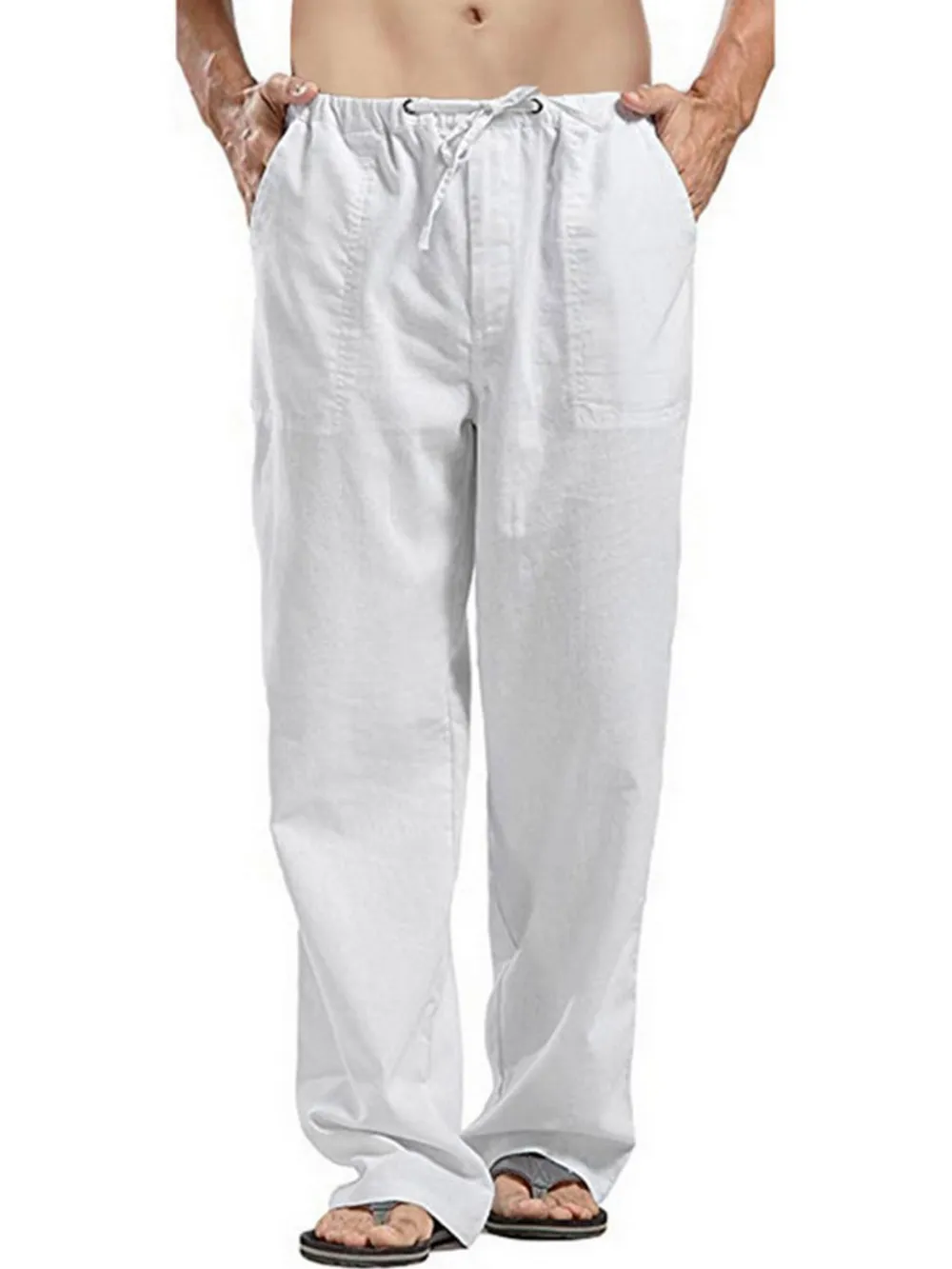 Men's Full Size Drawsting Straight Leg Pants Plus Size, image 3