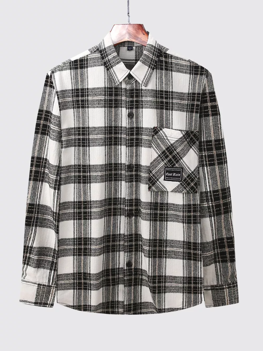 Men's Plus Size Casual Plaid Button Up Shirt, image 5