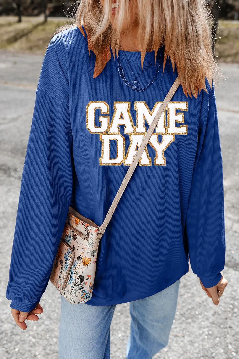GAME DAY Round Neck Long Sleeve Sweatshirt, image 3