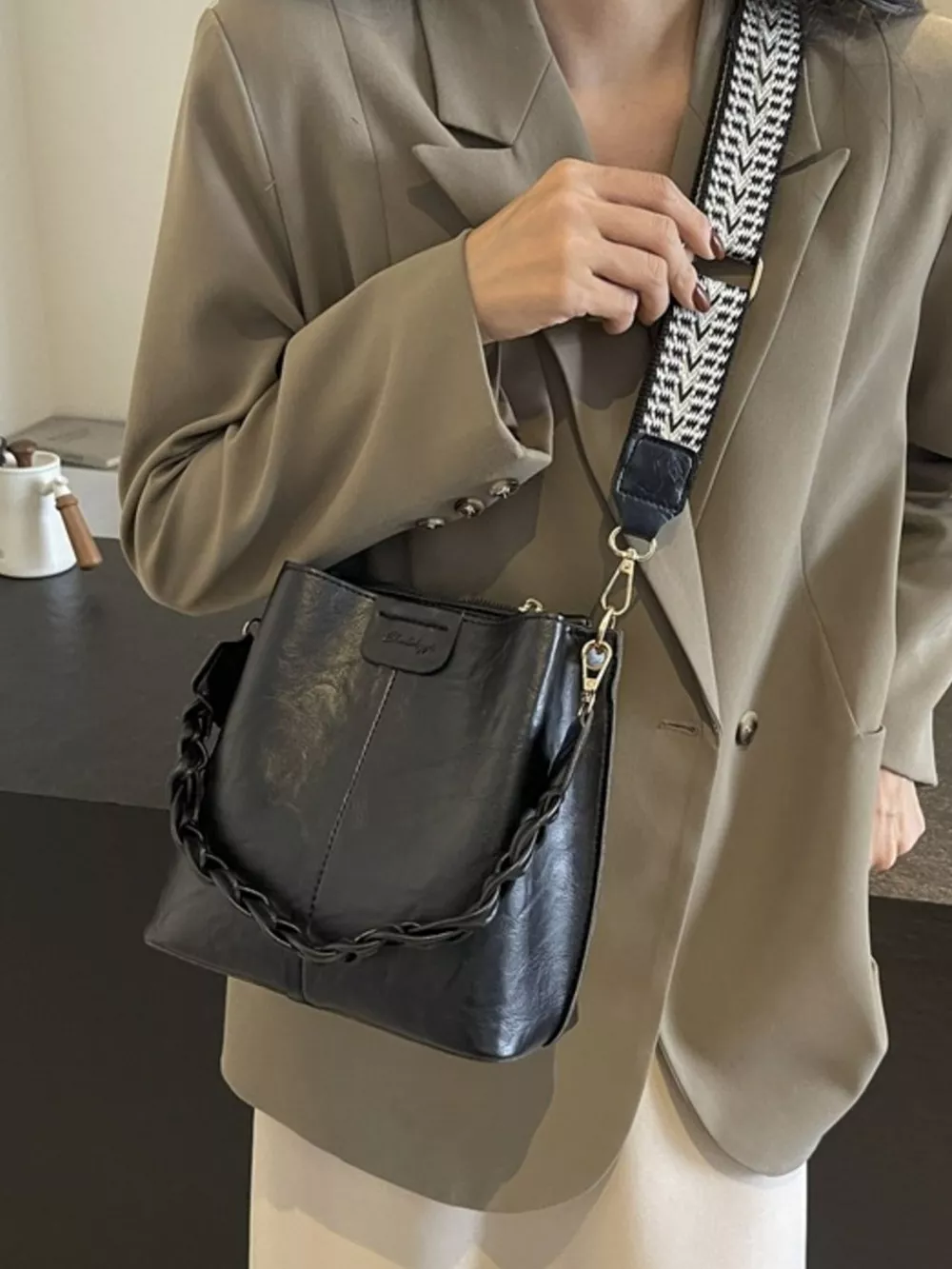Braided Handle Crossbody Bag, image 2